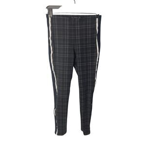 Zara Trafaluc Collection plaid black brown gray skinny career pants womens small